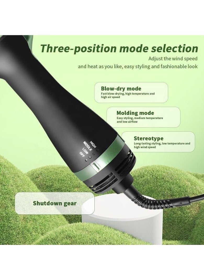 One Step - Avocado 3D One Step Hair Dryer,Volumizer Hot Air Hair Dryer Brush,Salon Negative Electric Blow Dryer Rotating Curler and Ion Hair Straightener Brush for Fast Drying,Straightening,Curling - Image 1