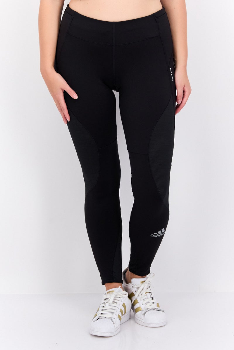 Adidas  leggings رياضية نسائية مناسبة للجري، أسود - Image 1