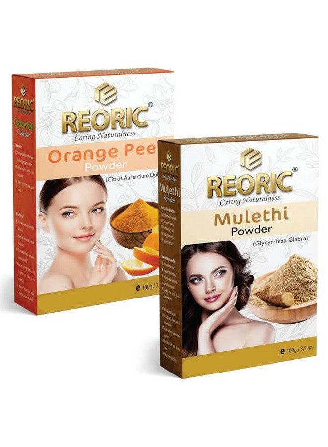Reoric pure orange peel powder & mulethi powder(Licorice) |Orange Peel Powder for oil control |santra chilka powder |licorice powder for skin|mulethi powder for face organic(200g,Pack of 2) - Image 1