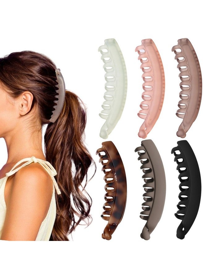 Eyegla 6 Pack 5.1 Inch Banana Clip for Women,Large Banana Hair Clips for Thin Fine Thick Hair,Strong Banana Claw Clips for Hair - Image 1