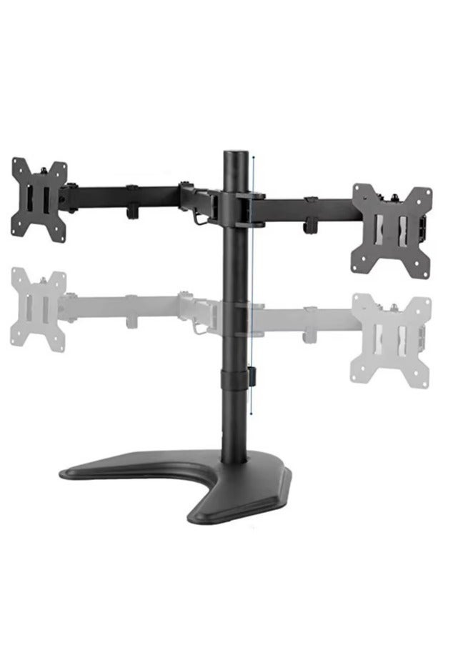 Stargold Double Arm Desk Stand for 17 to 32 Inch Screens – Full monition Free-Standing Base, Fully Adjustable Arms, VESA Compatible 75/100mm, Heavy-Duty Steel, Ergonomic Desk Mount for Home or Office - Image 1