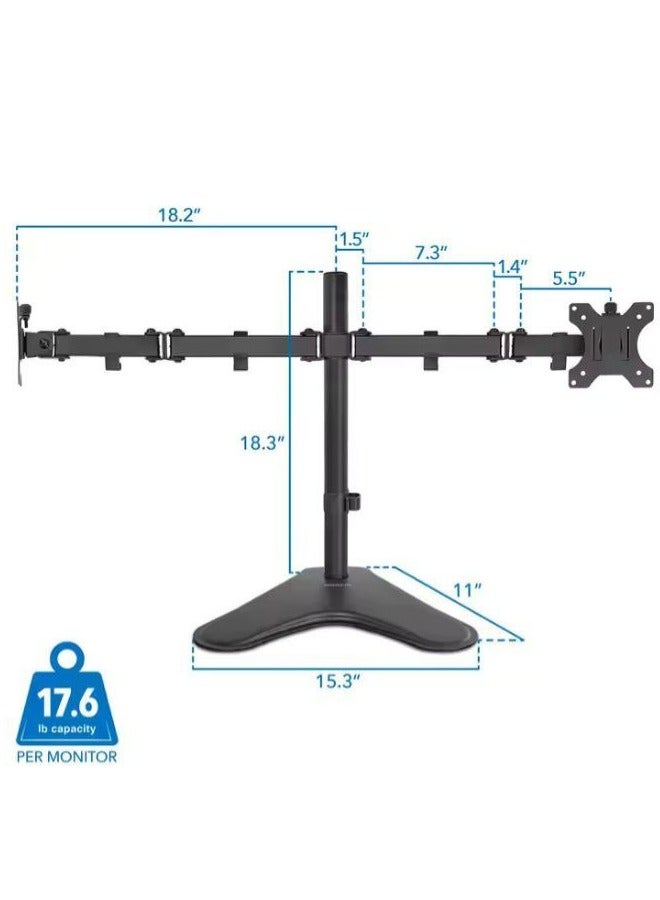 Stargold Double Arm Desk Stand for 17 to 32 Inch Screens – Full monition Free-Standing Base, Fully Adjustable Arms, VESA Compatible 75/100mm, Heavy-Duty Steel, Ergonomic Desk Mount for Home or Office - Image 4