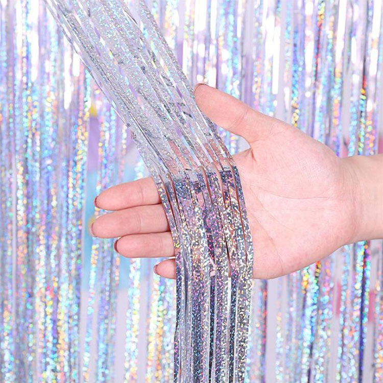 New Colorful Foil Balloons 18-Inch Transparent Heart Decor Laser silver 1M x 2.5M