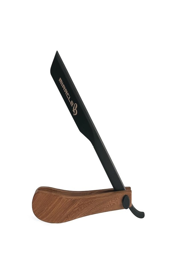 Miracle Classic Barber Straight Razor with Blades - Professional Wooden Handle Shaving Tool for Facial Hair, Neckline & Detailing By MIRACLE - Image 3
