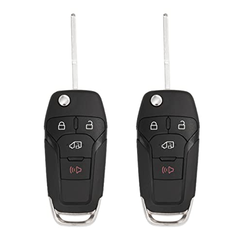 Keyless2Go Replacement for 4 Button Replacement Remote Flip Key for Ford Transit N5F-A08TAA 164-R8236-2 Pack - Image 1