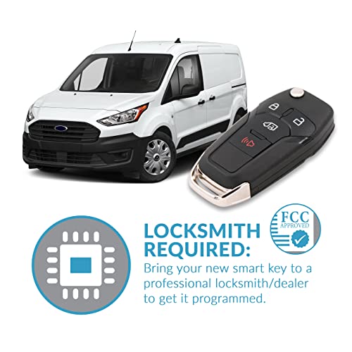Keyless2Go Replacement for 4 Button Replacement Remote Flip Key for Ford Transit N5F-A08TAA 164-R8236-2 Pack - Image 5