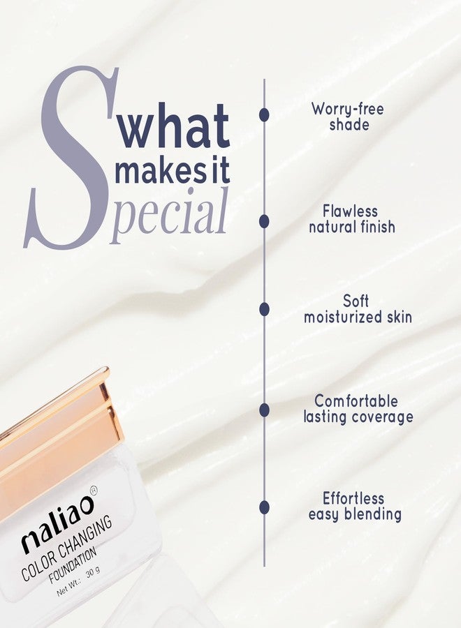 Maliao Color Changing Foundation | Flawless Coverage | Skin Tone Adapting | Lightweight & Long-Lasting | Hydrating Formula | 30g - Image 2