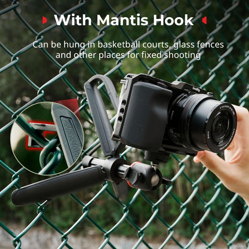 SMALLRIG Small Camera Tripod, Extendable Selfie Stick, 8" Mini Handheld Tripod in Carabiner Shape with Mantis Hook, 360Â° Ball Head, Cold Shoe Mount, Adapter, 1/4"-20 Screw for DSLR, Action Camera-5285 - Image 3