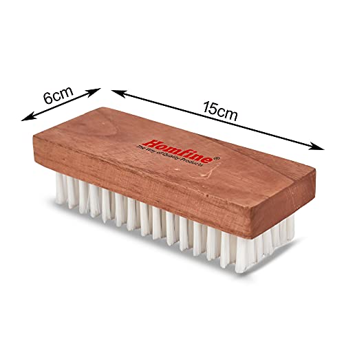 Homfine Cleaning Series Wooden Cloth Brush Washing Brush with Flexible Bristles for Smooth Cleaning Cloths, Floors, Mats, Carpets (Wooden, Size :15cmx6cm) (1) - Image 3
