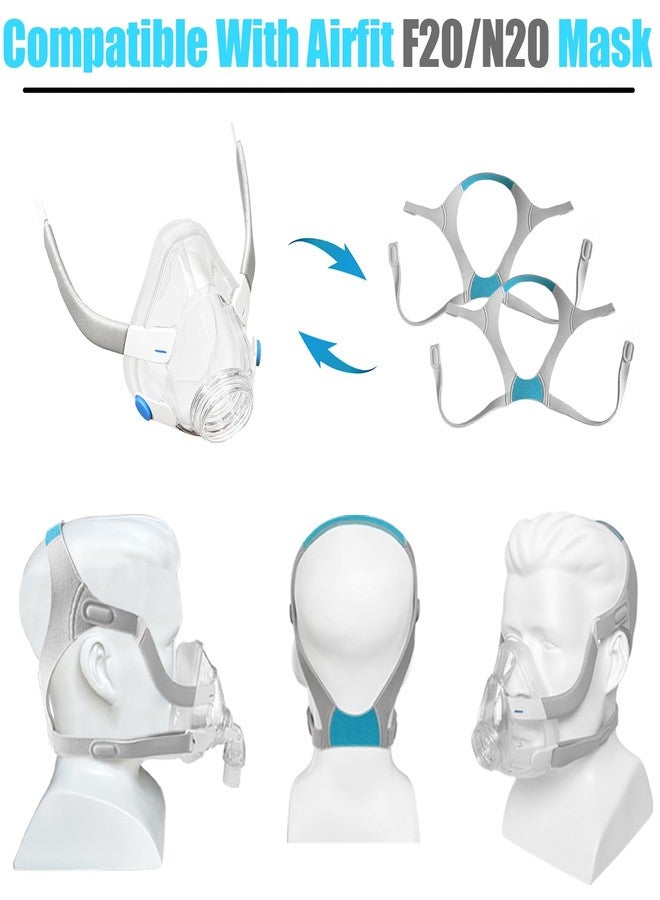GJX 2 Packs Replacement Headgear Strap for Airfit F20 and N20 CPAP Full Face Mask Straps (Without Clips Mask) - Image 4