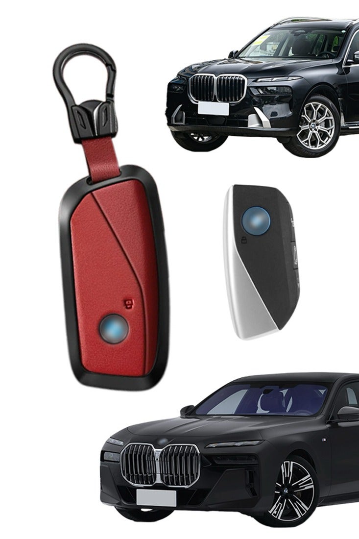 Car key sleeve, suitable for BMW car key sleeve, perfectly wraps car keys, higher-end, fall-resistant, material: the first layer of cowhide. goodcar - Image 1