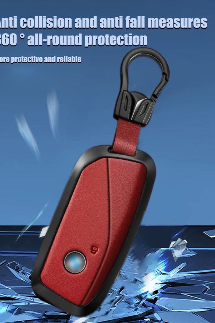 Car key sleeve, suitable for BMW car key sleeve, perfectly wraps car keys, higher-end, fall-resistant, material: the first layer of cowhide. goodcar - Image 4