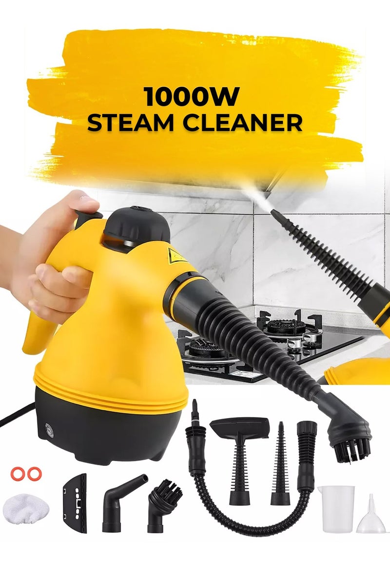 Handheld 1000W Steam Cleaner – Multipurpose Pressurized Steamer with 9 Cleaning Tools for Home, Car, Sofa, Windows, and Tiles  - Image 1