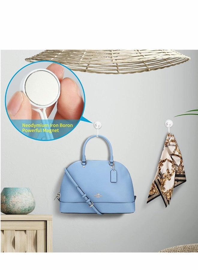 Magnetic Hooks Pack of 6 White Heavy Duty Strong Neodymium Magnet Hook 30 Lbs with Rust Proof for Indoor Outdoor Hanging Refrigerator Grill Kitchen Key Holder Locker Classroom - Image 5