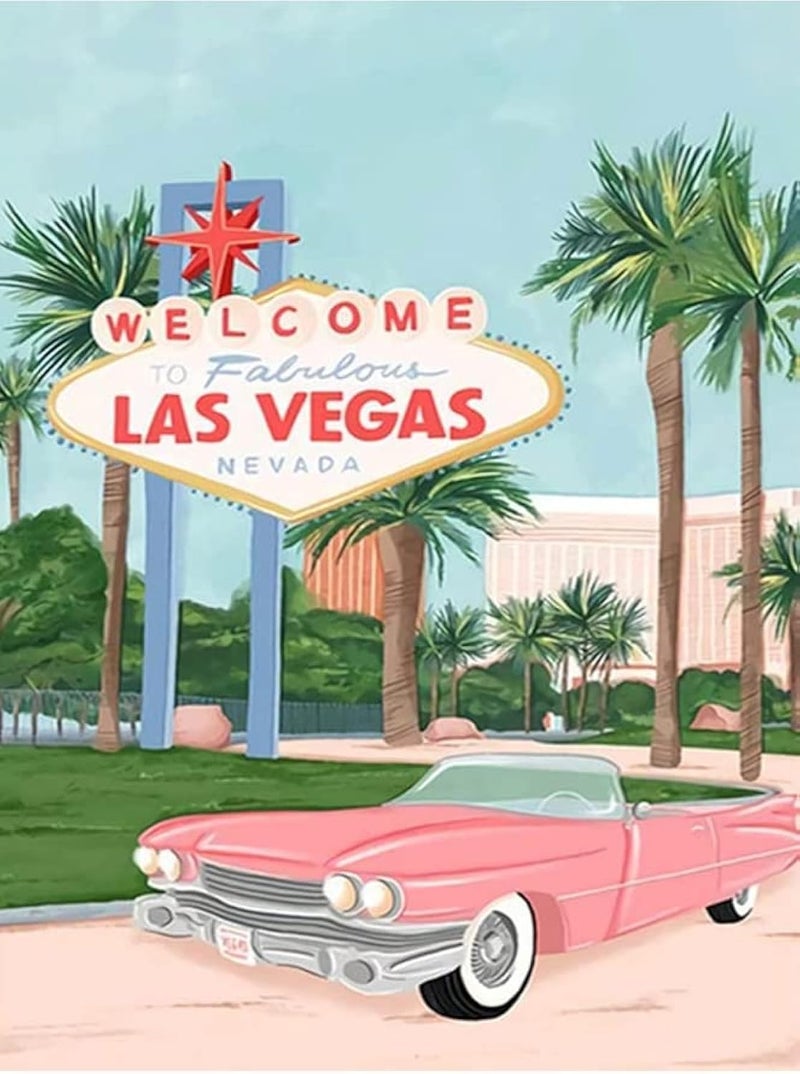 KTHOFCY 5D DIY Diamond Painting Kits for Adults Kids World Landscape(Las Vegas) Full Drill Embroidery Cross Stitch Crystal Rhinestone Paintings Pictures Arts Wall Decor Painting Dots Kits 15.7X11.8 IN - Image 1