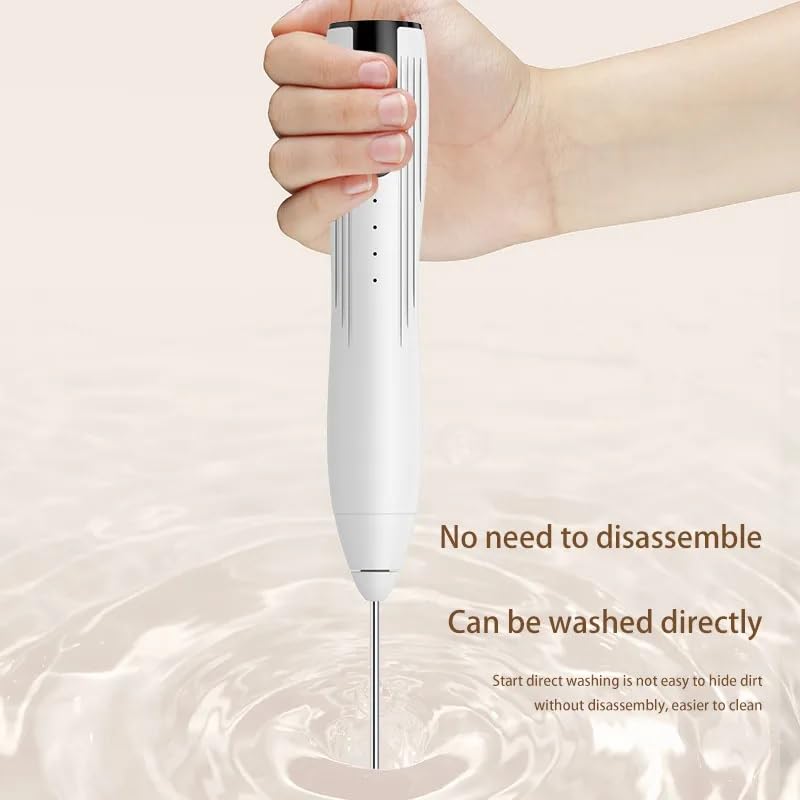 Envop Milk Frother Handheld Rechargeable Frother Wand Drink Mixer Electric Whisk for Coffee Detachable with 2 Stainless Whisks Hand Mixer for Lattes Cappuccino Matcha Egg - Image 4