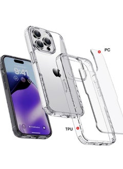 IPAKY iPhone 15 Pro Case, High Transparent PC Hard Backplane + TPU Soft Frame Protective Case, Anti-Drop Airbag Anti-Yellowing Case Cover Fit for Apple iphone 15 Pro (Clear)  - Image 2