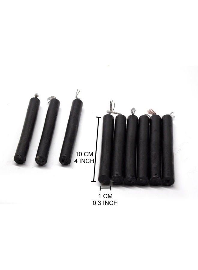 vrinda ® 4 Mini Chime Ritual Spell Unscented Taper Candles - Set of 20 (Black) - Image 2