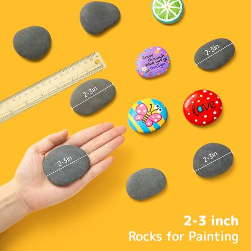 Simetufy 30 Pcs Rocks for Painting, 2"-3" Painting Rock, Flat & Smooth Natural Stones to Paint, Art & Crafts for Kids & Adults - Image 3