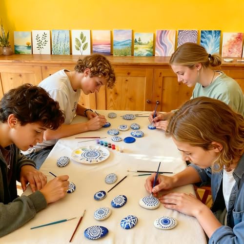 Simetufy 30 Pcs Rocks for Painting, 2"-3" Painting Rock, Flat & Smooth Natural Stones to Paint, Art & Crafts for Kids & Adults - Image 5