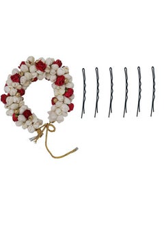 Maahal Maahal Mogra Bun/Juda Maker with 06 Bob pins Flower Gajra Hair Accessories For Women and Girls Multicolor 