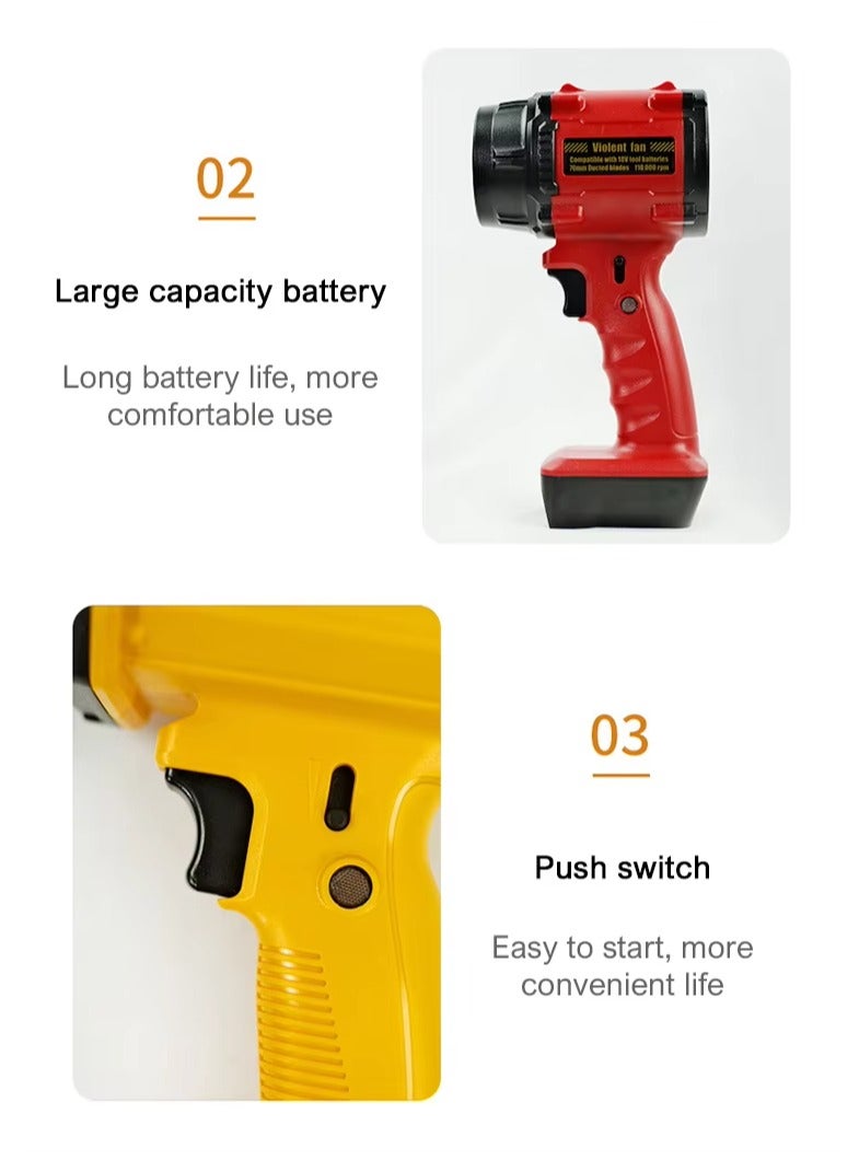 Raxoom Mini Jet Fan Electric Air Blower Gun & Flash Light Small Hand Fan with Turbo Blades , Super Power AirDuster, 110,000 RPM Wind Speed 70m/s New Portable Turbo Violent  - Image 2