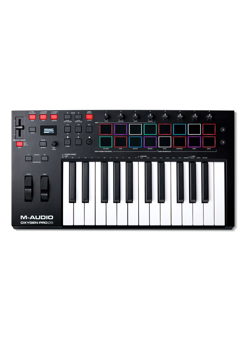 Oxygen Pro 25 - Premium 25-Key USB Powered MIDI Controller with Smart Controls and Auto-Mapping