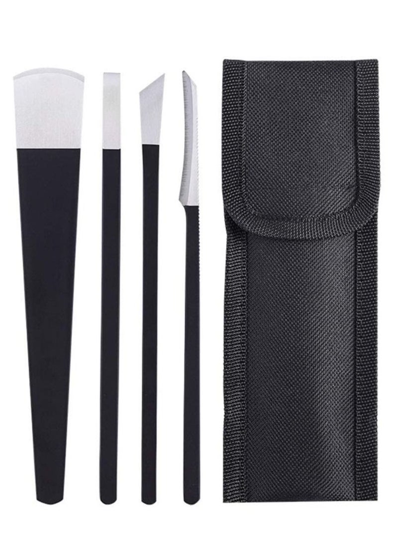 Y&D Pedicure Knife Tools Kits 4 Pcs Professional Stainless Steel Ingrown Toenail Set with Storage Bag Nail Knives Cuticle Remover for Feet Toe Correction  - Image 1