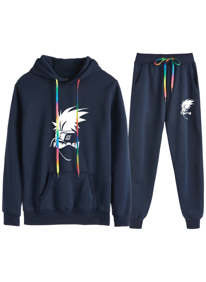 KUYING Naruto Anime Printed Fashion Men's and Women's Hooded Hooded Hoodie Set  - Image 1