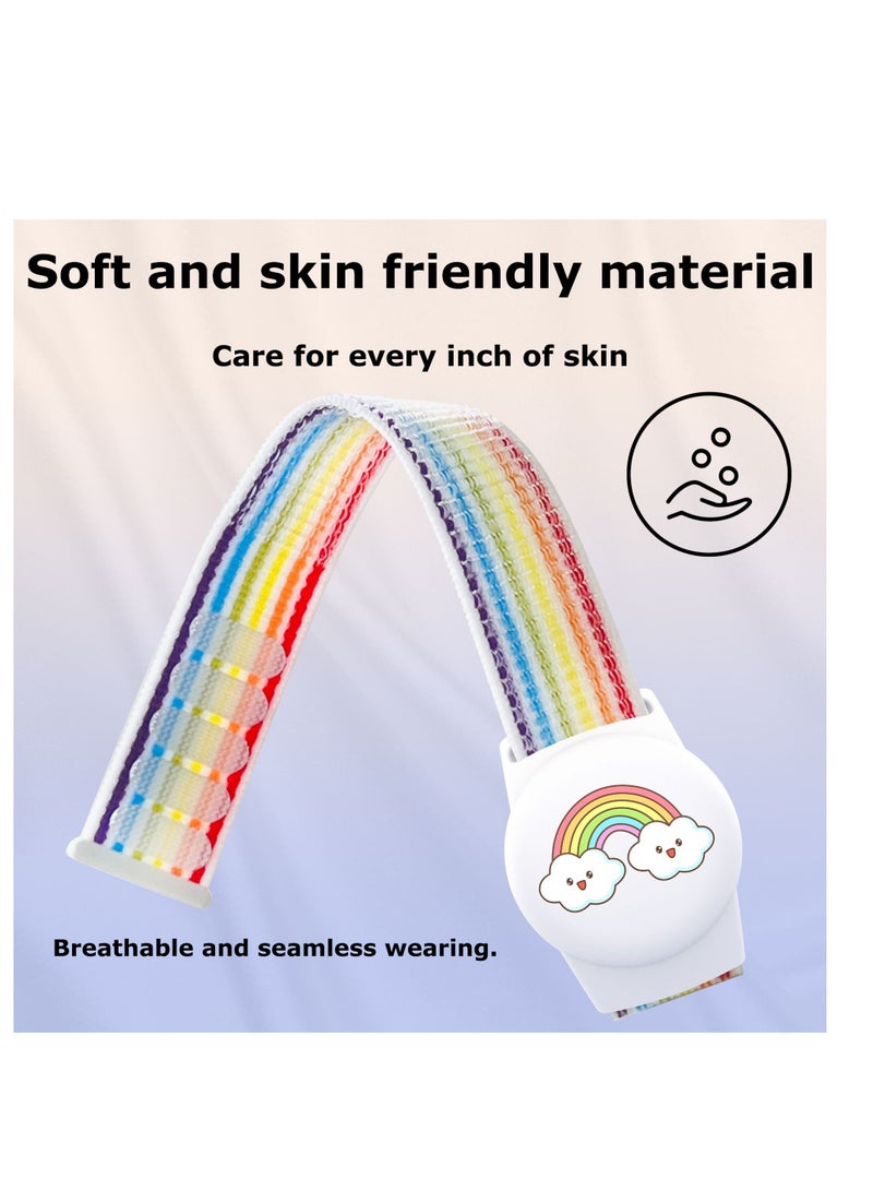 Innoshine Carton Airtag Bracelet for Kids, Apple Air Tag Protective Cover with Nylon Wristband, Waterproof full cover Airtag Trackers Case Cover Elastic Watch Band for Toddlers Girls Boys Elders  - Image 4