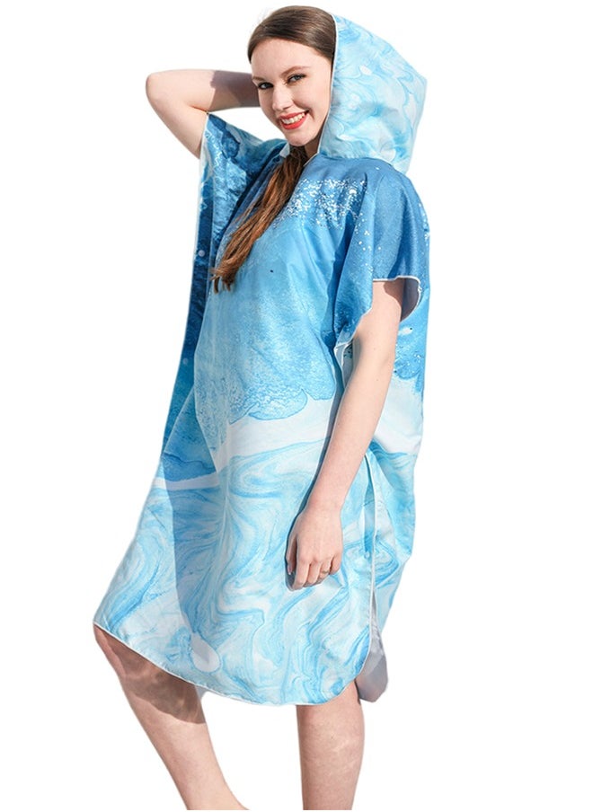 Generic - Towel Changing Robe Towel, Poncho Hooded Robe, Quick Dry Lightweight Microfiber for Surfing Swimming and Beach, Surfing cape Diving suit change robe Adult hooded beach towel, oversized towel - Image 1