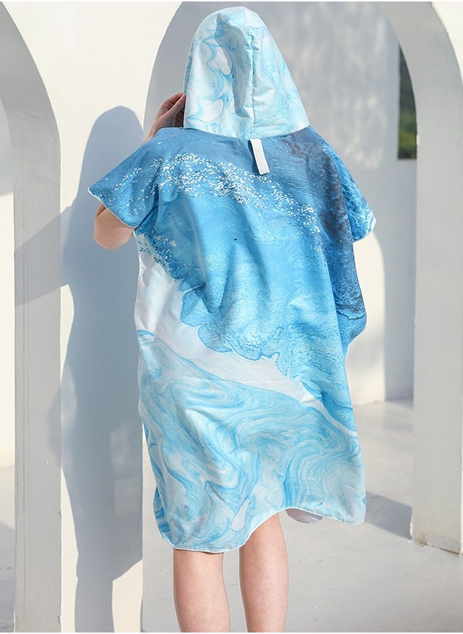 Generic - Towel Changing Robe Towel, Poncho Hooded Robe, Quick Dry Lightweight Microfiber for Surfing Swimming and Beach, Surfing cape Diving suit change robe Adult hooded beach towel, oversized towel - Image 1