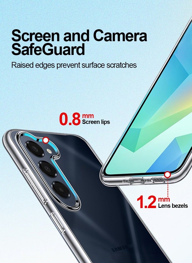 Tersely 5 in 1 2 Pack Tempered Glass Screen Protector for Samsung Galaxy A16 5G, 2 Pack Lens Protector, with Ultra Slim Clear Case, Premium Film, Shockproof, Case-Friendly, 9H Hardness - Image 2