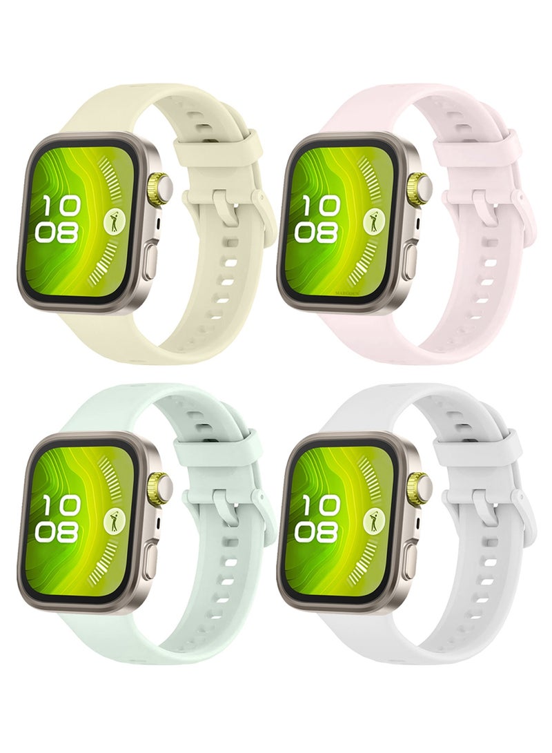 4Packs Wristband for Huawei Watch Fit 3/Fit 4/Fit 4 Pro Bands, Silicone Bracelet Quick Release Arm Band, Replacement Smartwatch Band Quick Release Sport Straps - 4 Colours - Image 3