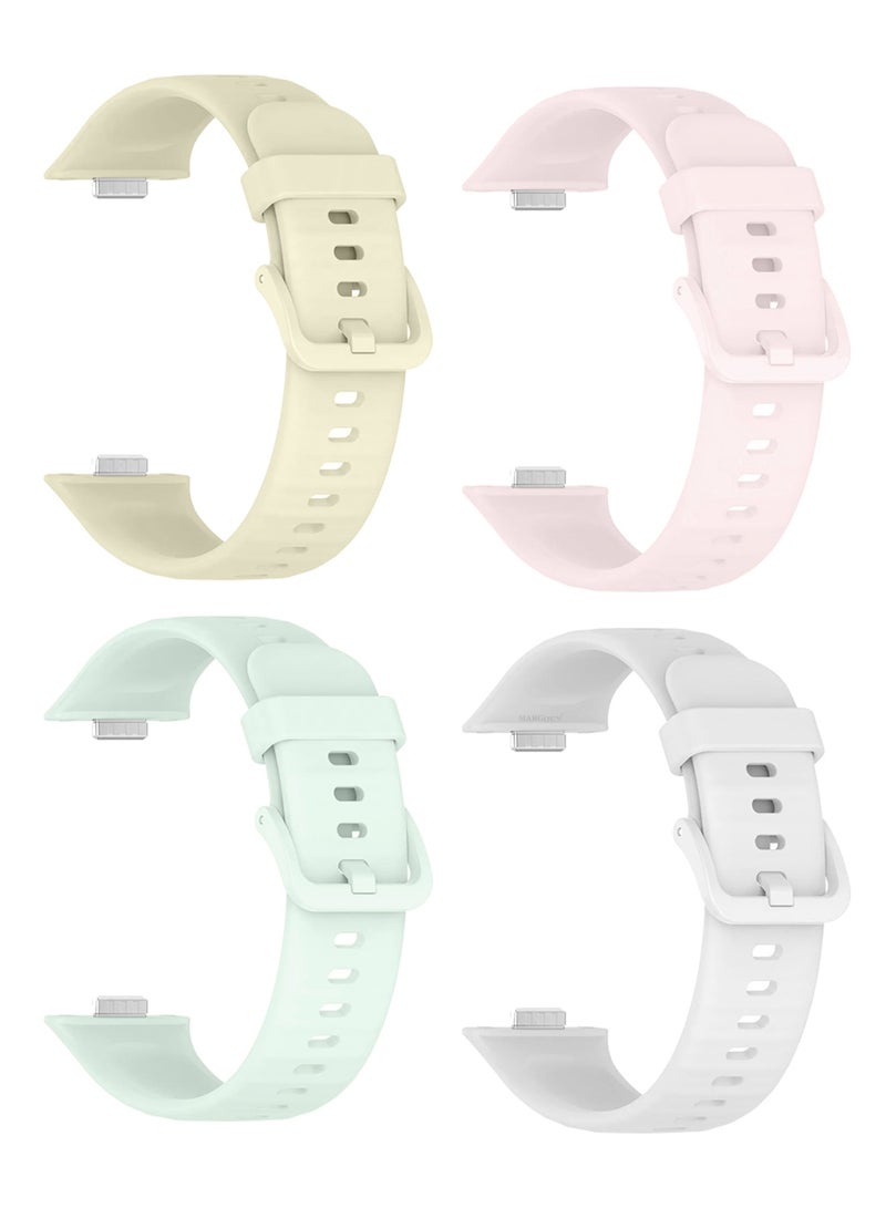 4Packs Wristband for Huawei Watch Fit 3/Fit 4/Fit 4 Pro Bands, Silicone Bracelet Quick Release Arm Band, Replacement Smartwatch Band Quick Release Sport Straps - 4 Colours - Image 1