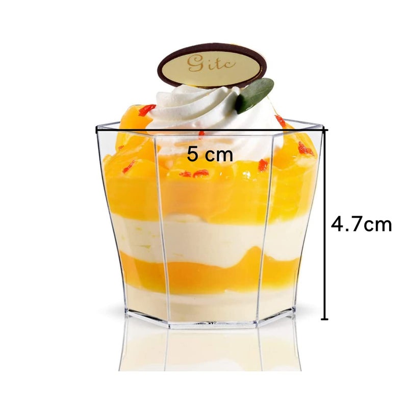 Alpha Basics Hexa 50ml Plastic Mousse Dessert Cups Pack of 20 - Image 2