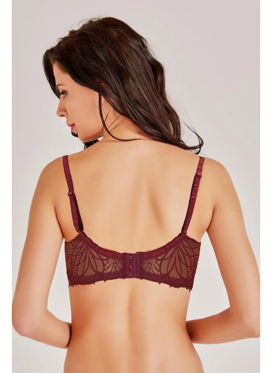 Magic Form 4053 Women's Spongeless Underwire Bra-Burgundy