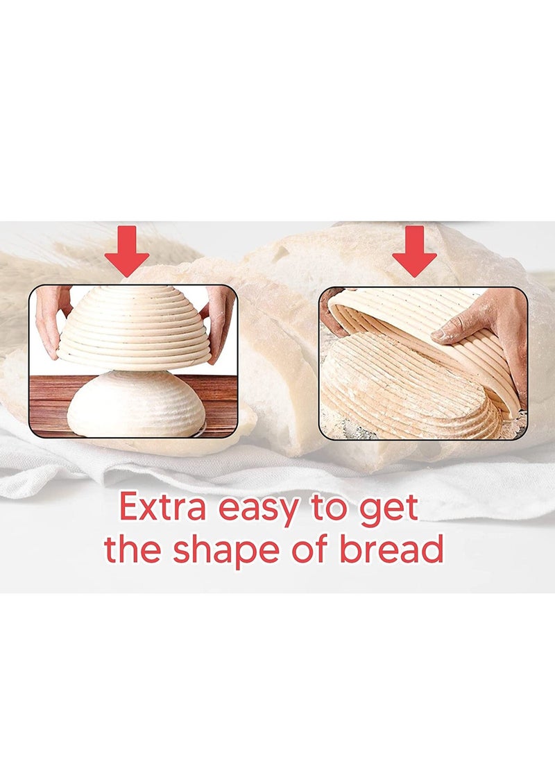 سلة بيضاوية فاخرة مع بطانة - سلة إثبات مثالية لصنع خبز جميل، سلة وعاء مع بطانة قماشية للخبز الساوردو في المنزل والمحترفين 6.7x4.7x3 بوصة - Image 5