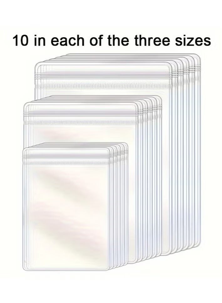 30-Pack Clear PVC Zipper Jewelry Bags - Waterproof Storage Pouches for Earrings, Necklaces, Bracelets | Durable Zip Lock Organizer for Jewelry Making, Beading & Accessories Display - Image 2