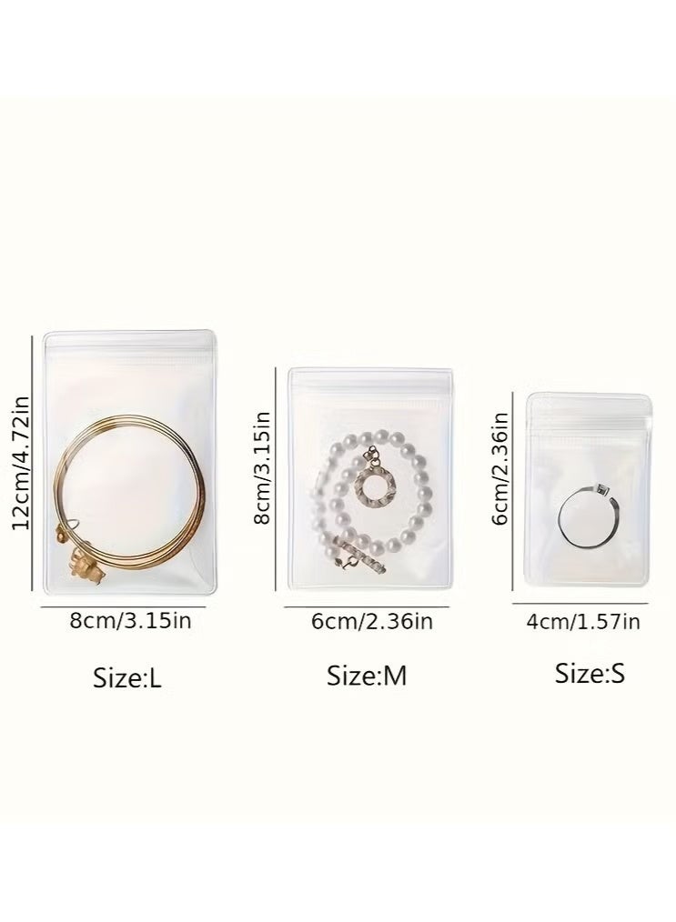 30-Pack Clear PVC Zipper Jewelry Bags - Waterproof Storage Pouches for Earrings, Necklaces, Bracelets | Durable Zip Lock Organizer for Jewelry Making, Beading & Accessories Display - Image 3