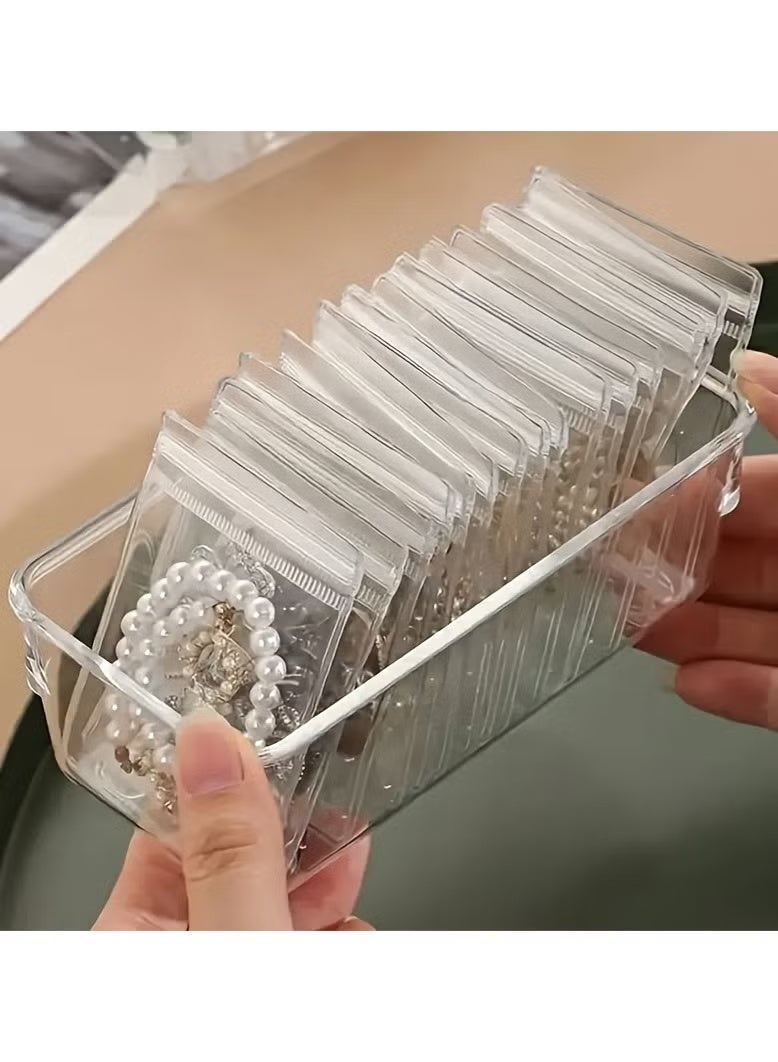 30-Pack Clear PVC Zipper Jewelry Bags - Waterproof Storage Pouches for Earrings, Necklaces, Bracelets | Durable Zip Lock Organizer for Jewelry Making, Beading & Accessories Display - Image 5