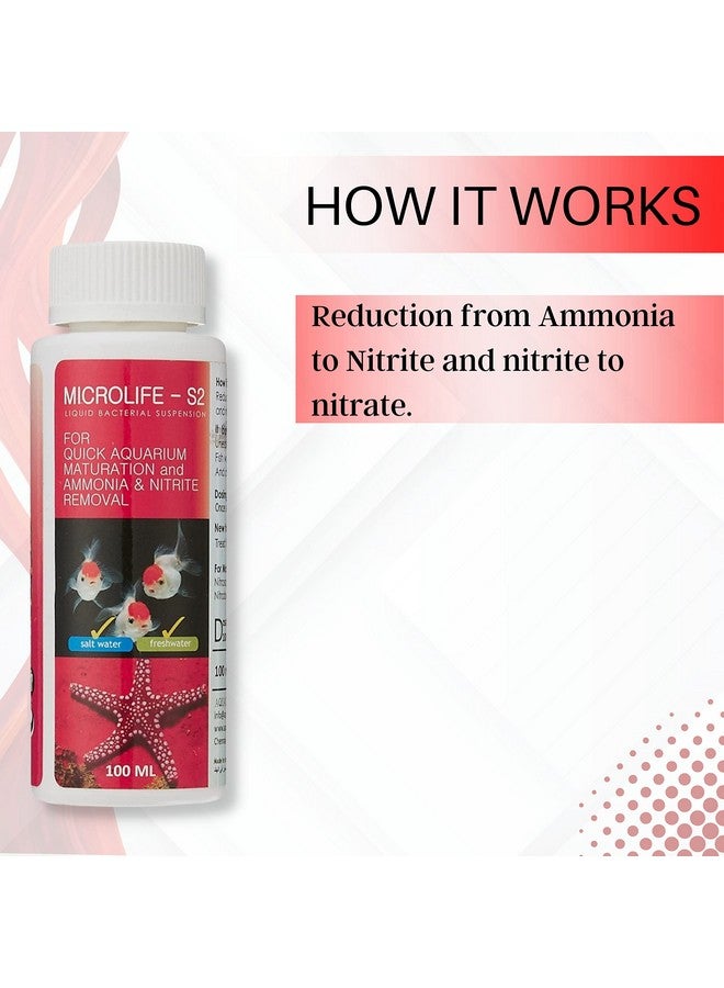 Aquatic Remedies Micro Life S2-100Ml | مناسب للمياه العذبة والمياه المالحة | معلق بكتيري سائل/مكيف مياه مع حلقة مفاتيح مجانية - Image 5