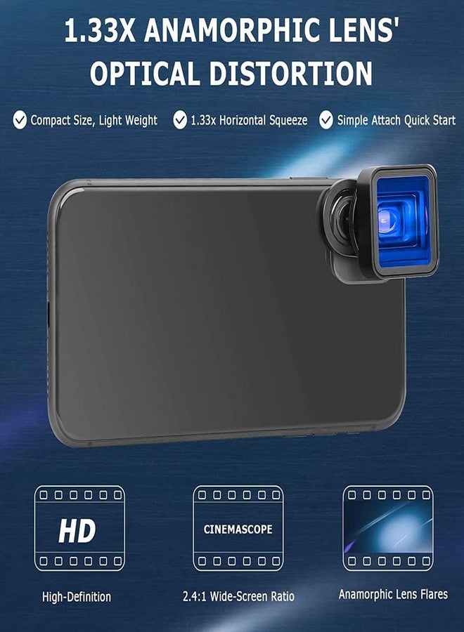 Leshareselect 1.33X Anamorphic Lens Filmmaking Cinematic for Phone Smartphone Video 2.4:1 Ratio Attached Lens for FilmicPro Fotorgear Promovie - Image 4