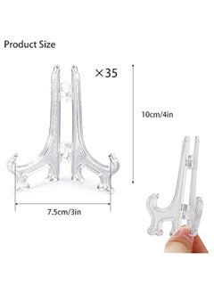 Generic 35 Pieces 4-inch Clear Plastic Easels or Stand, Clear Easel Plate Holder Display Stand for Home Decoration, Clear Plate Holders for Display Picture Artwork (4 inches)  - Image 2
