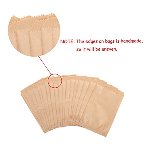 Volanic 100PCS 3X5 Inch Kraft Paper Bags Small Flat Party Favor Bag for Bakery Cookies Sandwich Soap Packing - Image 4