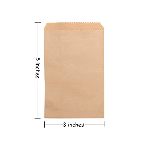 Volanic 100PCS 3X5 Inch Kraft Paper Bags Small Flat Party Favor Bag for Bakery Cookies Sandwich Soap Packing - Image 3
