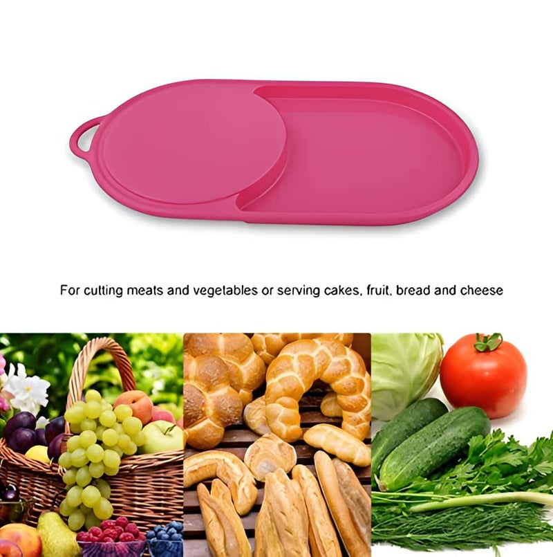 Oblivion Kitchen Plastic Chopping Board with Tray | Chopping Cutting Board for Kitchen Vegetables, Fruits & Cheese, BPA Free (Multicolor) - Image 4