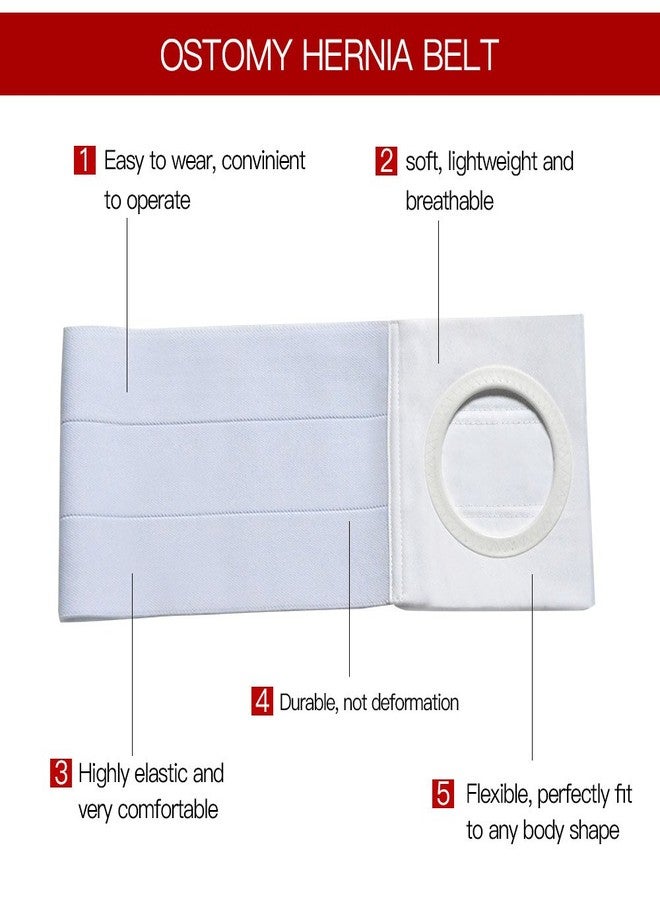 HKJD Men Or Women Medical Ostomy Belt Ostomy Hernia Support Belt Abdominal Stoma Binder Brace Abdomen Band Stoma Support (Hole 3.14" for Colostomy Patients to Prevent Parastomal Hernia Stoma Opening (M - Image 2