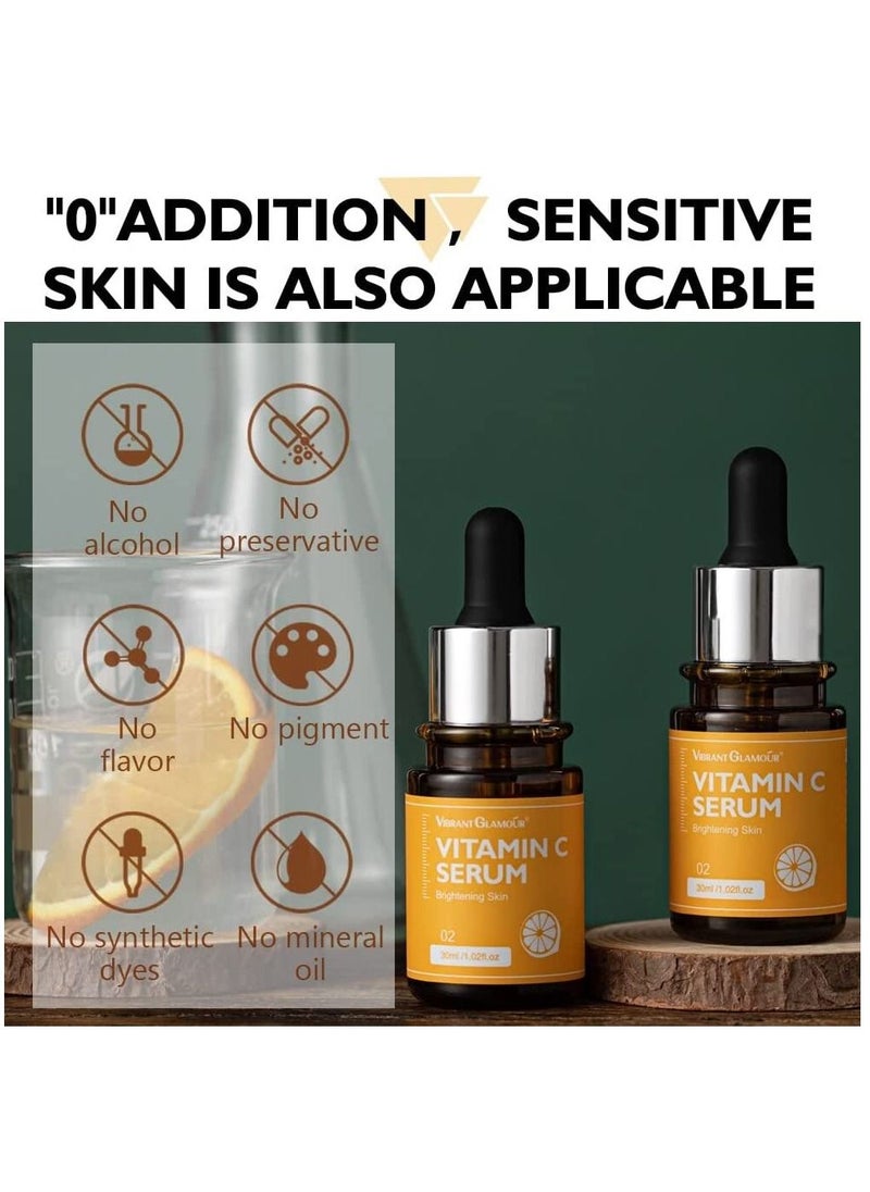 Vibrant Glamour - Vitamin C Serum & Whitening Face Cream Set Whitening Anti-Aging Anti-Wrinkle Brightening Fade Dark Spot Moisturizer Skin Repair Cream Vitamin C Serum for Face for Men and Women - Image 1