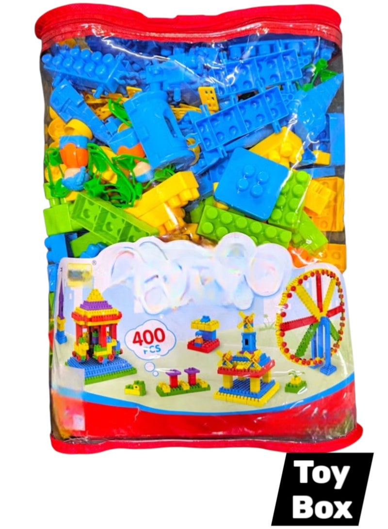 Toy Box Building Blocks 400Pcs With Tote Bags Building Set 3+ Years  - Image 4